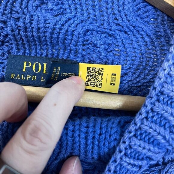 Polo Ralph Lauren Aran-Knit Cotton Turtleneck Sweater Size XL - Picture 4 of 9